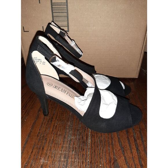 New Size 6 Black Dream Pairs Nile Open Toe High Heel Sandals - Picture 7 of 9